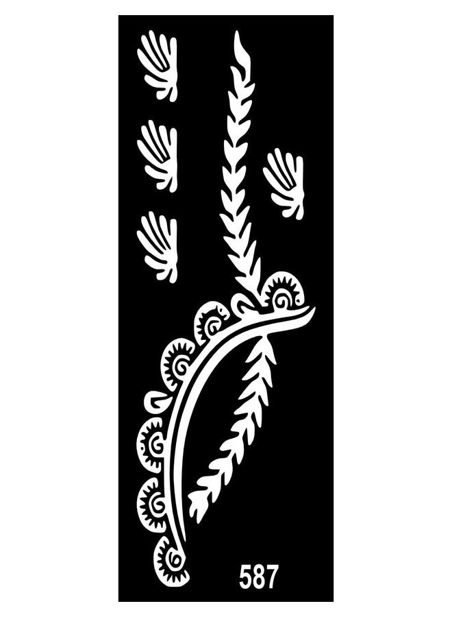 ORDERSHOCK DIY Mehndi Design Sticker Sheets with Soft Finish and Clear Lines Kids can Decorate notebooks, Drawings, or School Projects with Stencil Stickers - Image 1